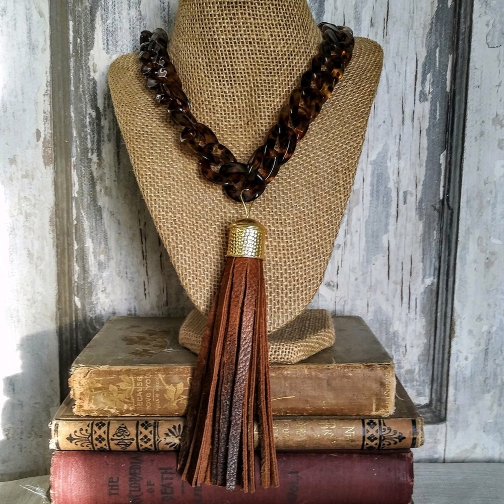 Handmade tassel necklace & earrings
